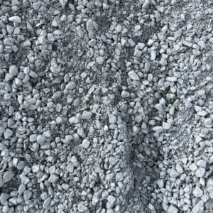 Close-up of aggregate base course mixture with fines for driveway subgrade.