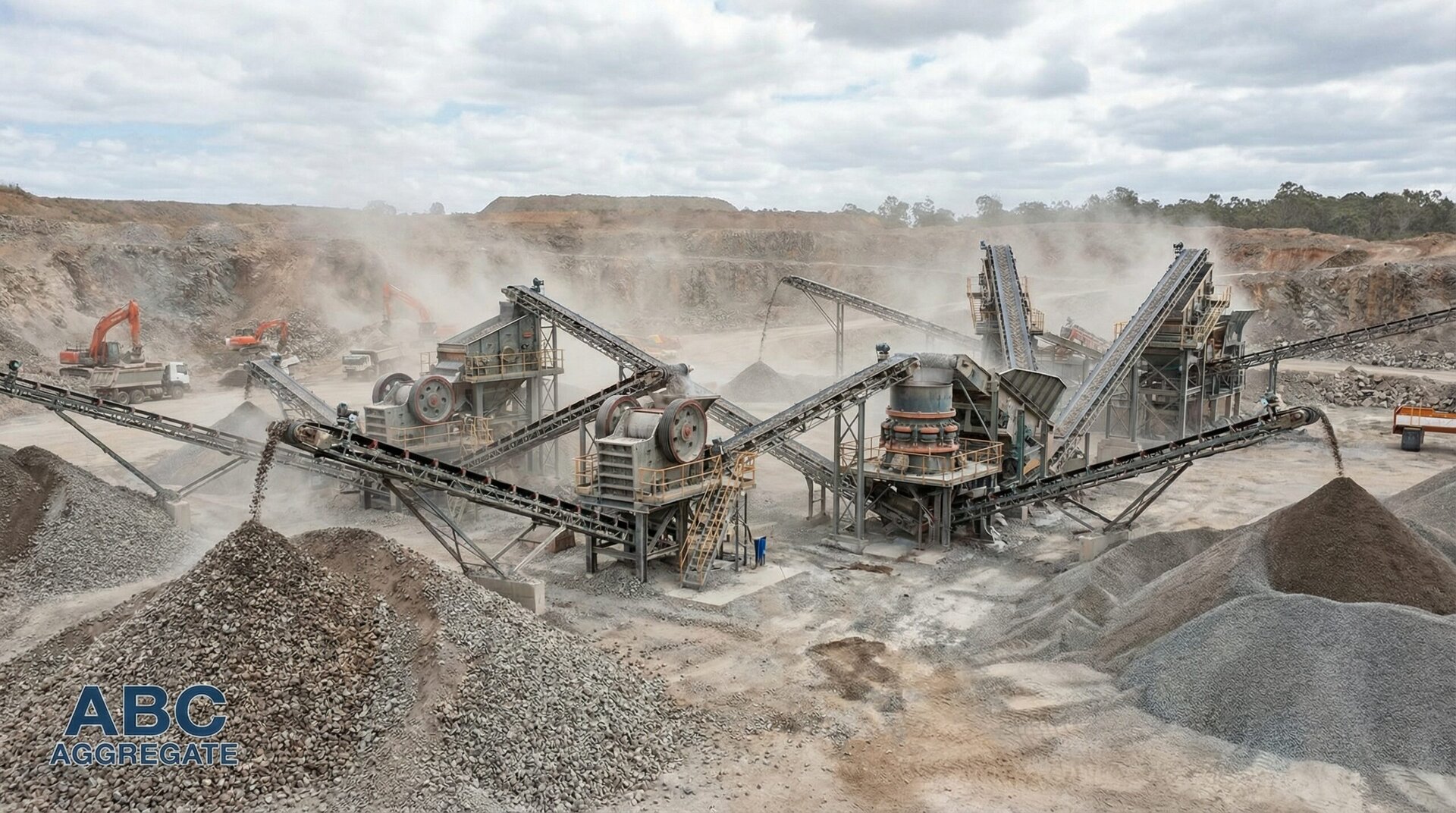 ABC gravel production crushing plant