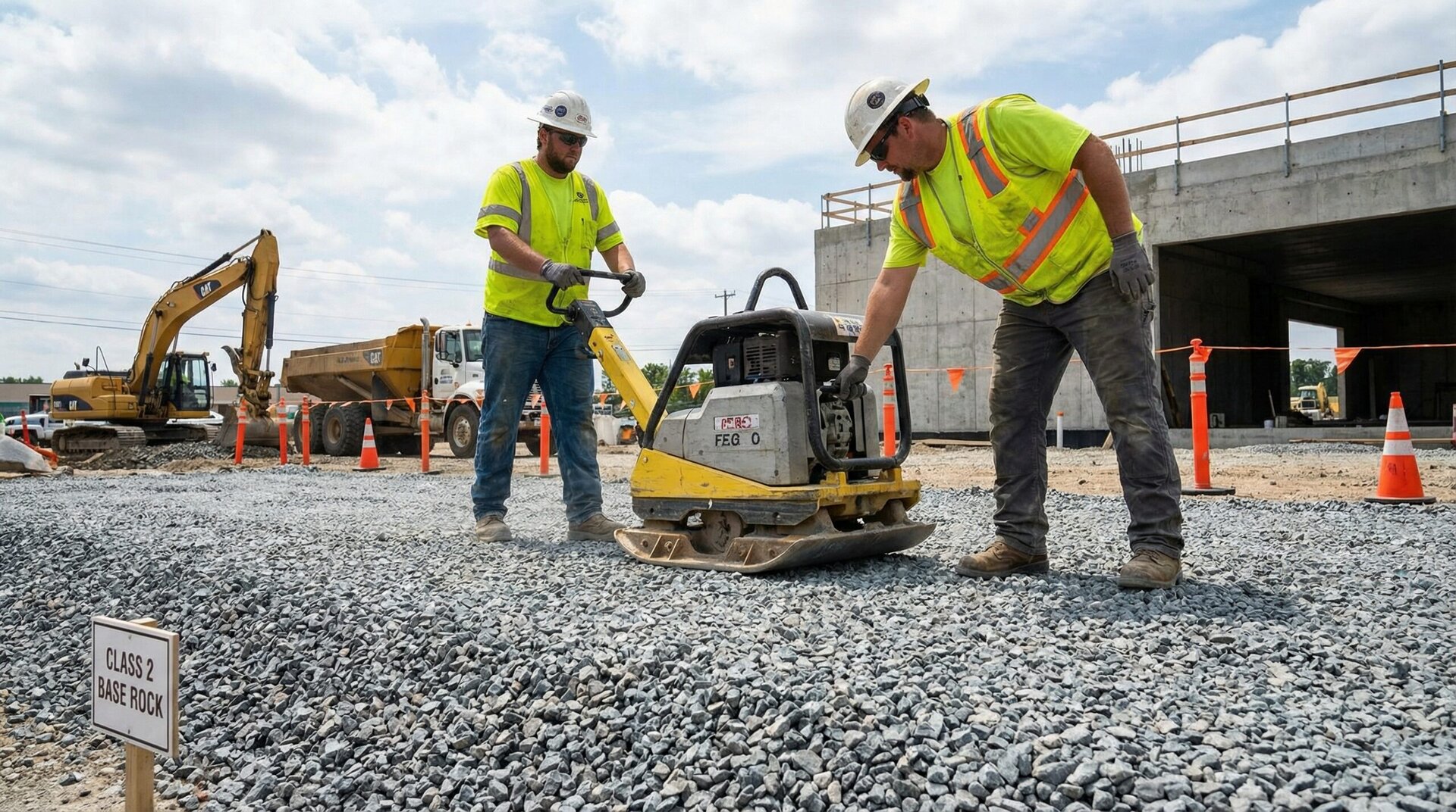 Class 2 base rock compaction installation process