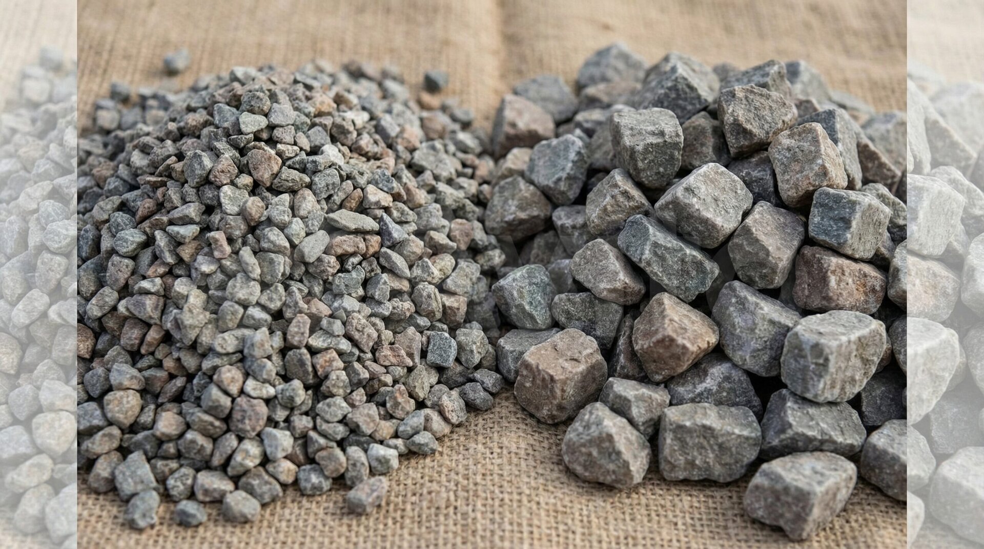 Comparison of #67 and #78 stone samples side by side showing size differences