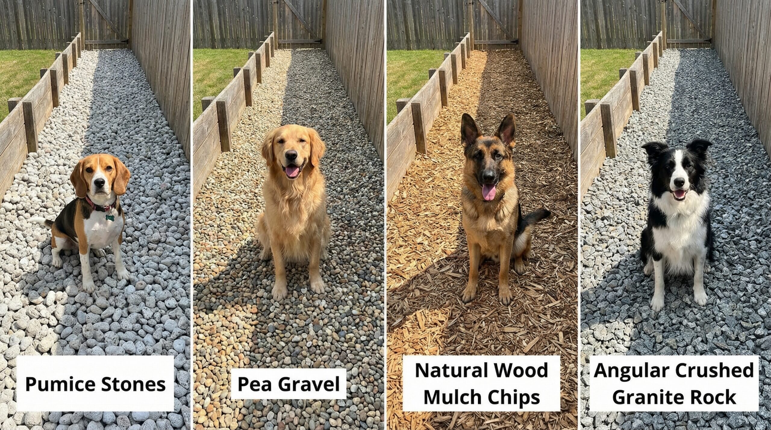 Comparison of different dog run surface materials