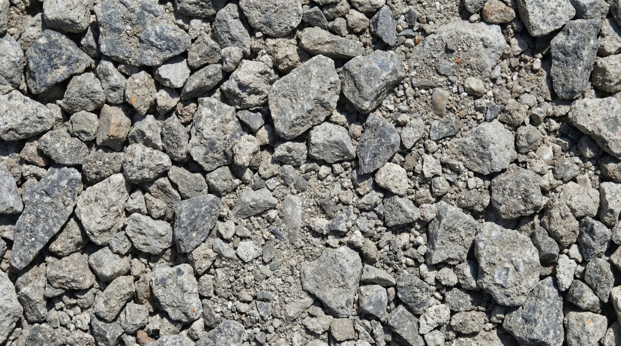 close-up texture shot of crushed concrete showing angular pieces