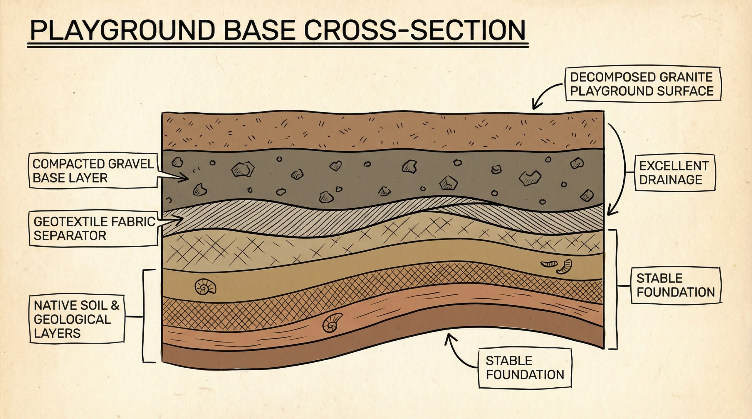 Cross Section Diagram Decomposed Granite Playground Base Layers