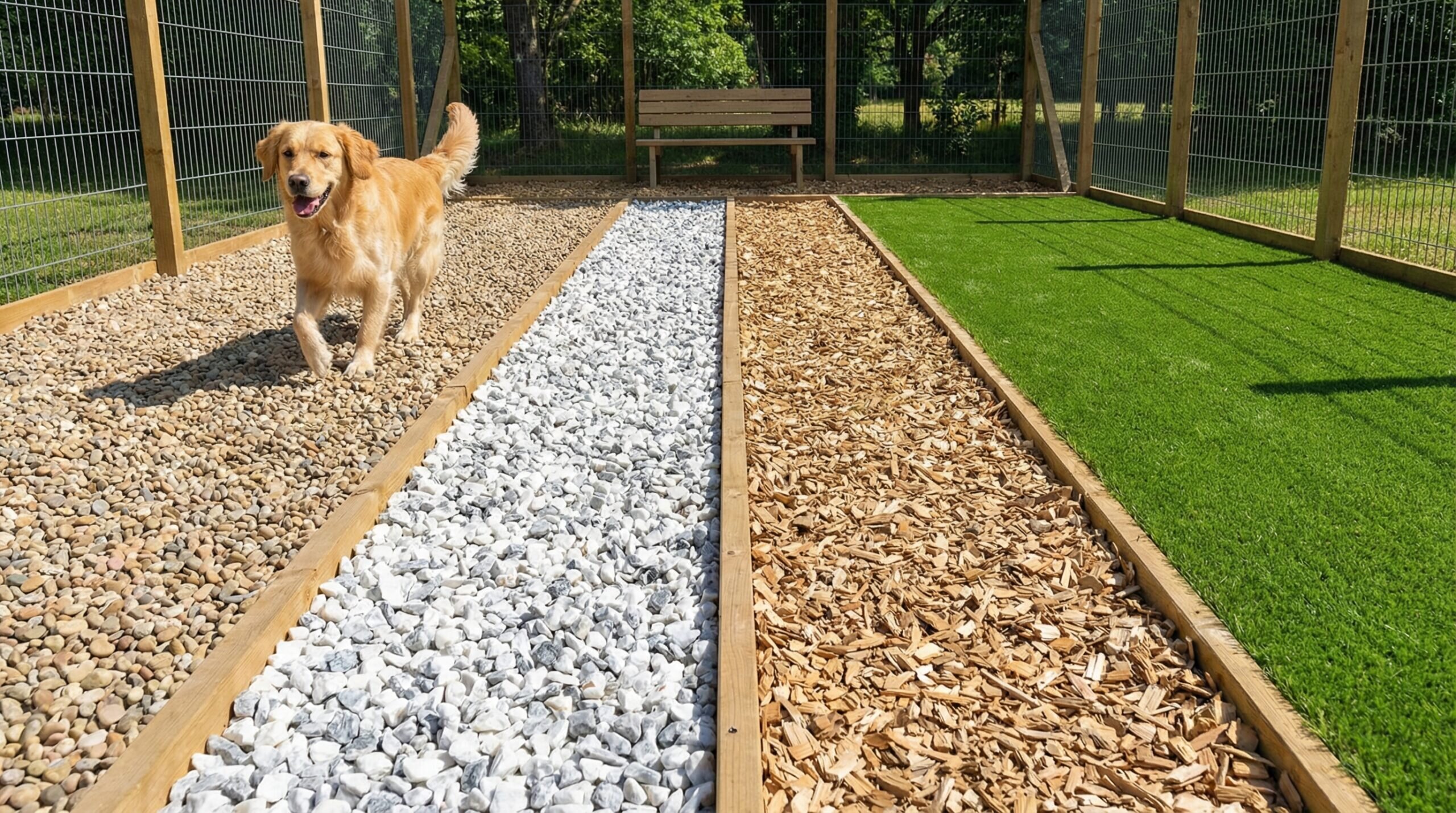 Comparison of different dog run surfaces