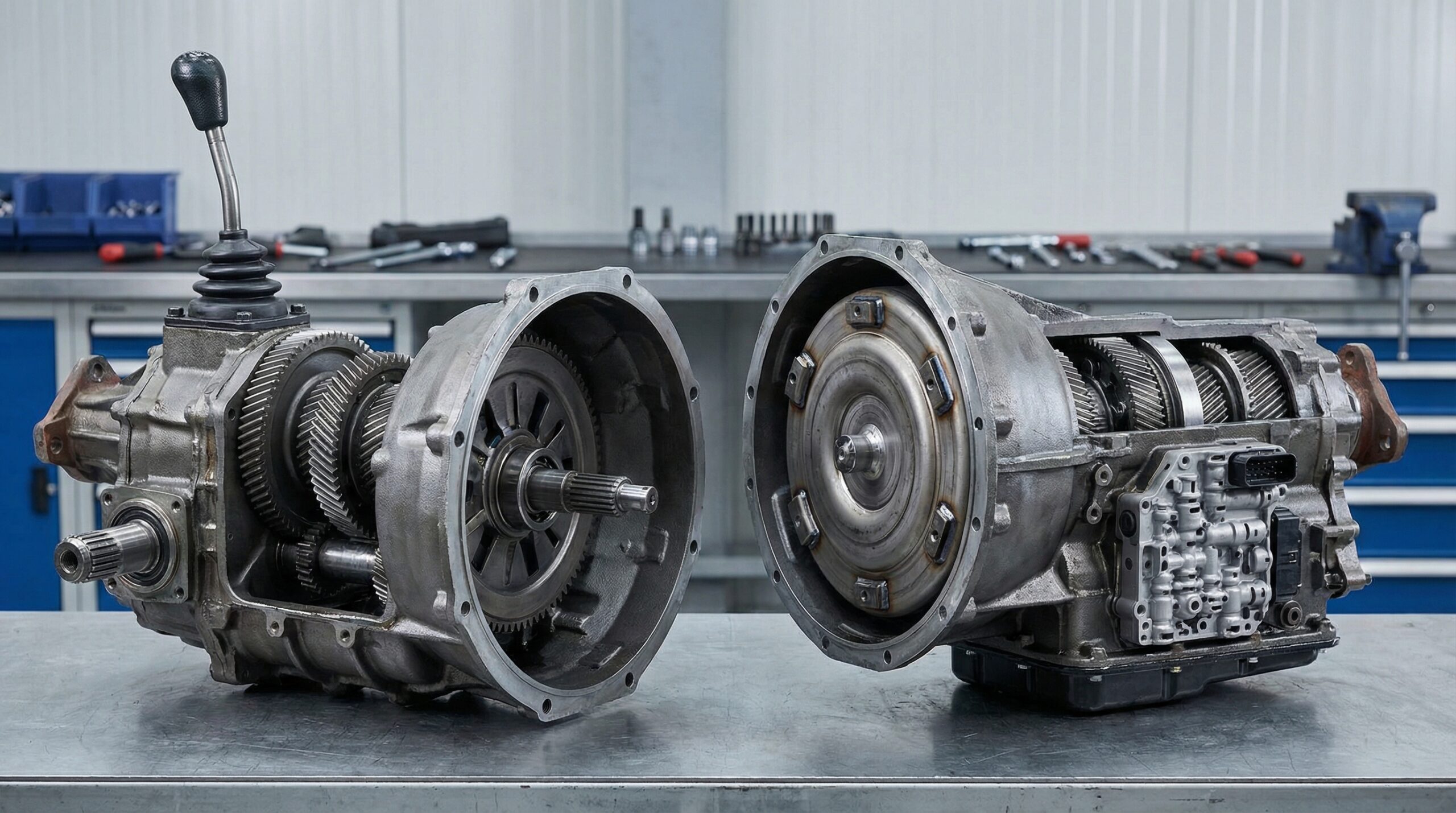 Comparison of manual and automatic dump truck transmissions