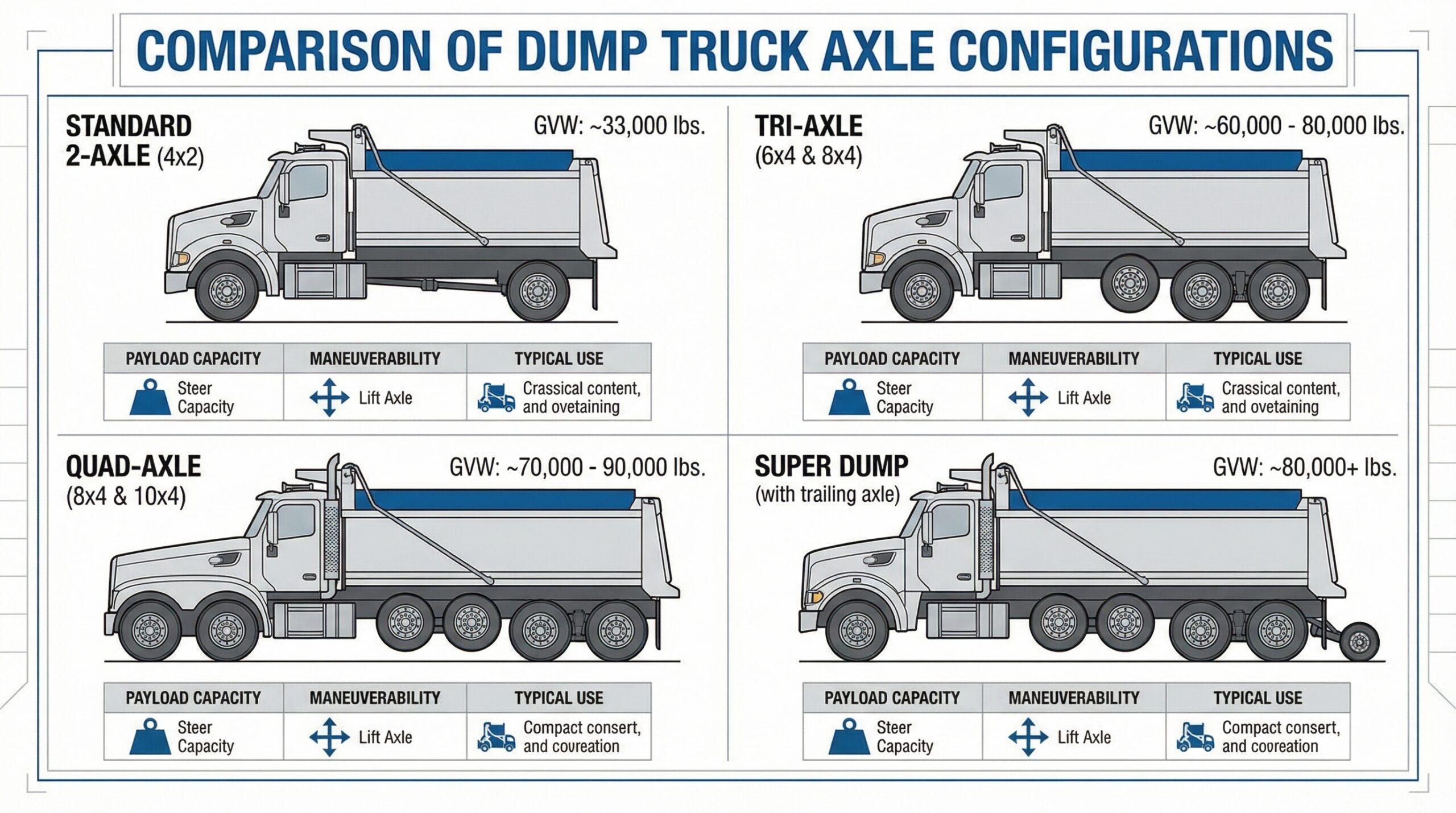 Comparison Of Different Dump Truck Axle Configurations