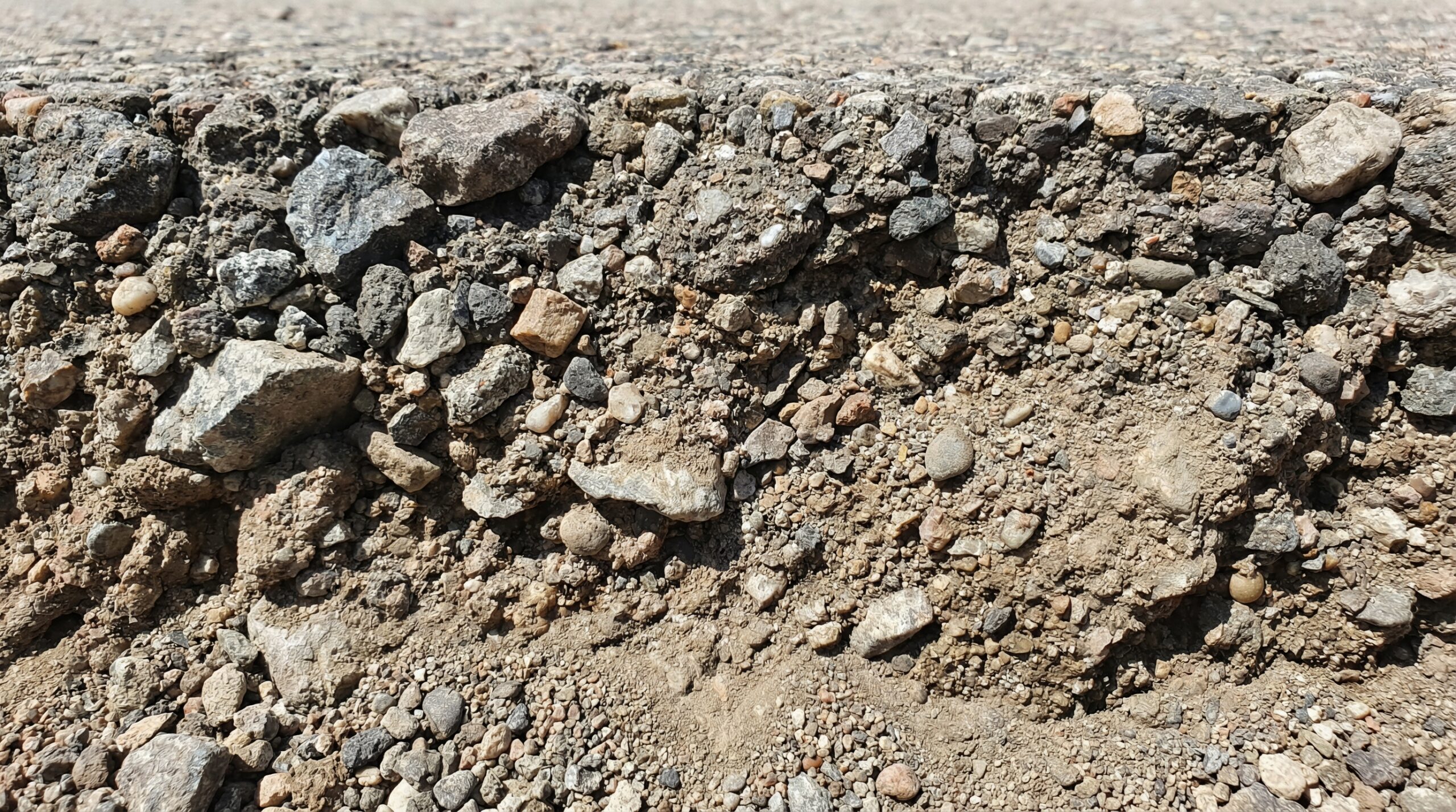 Flex base material close-up showing particle sizes