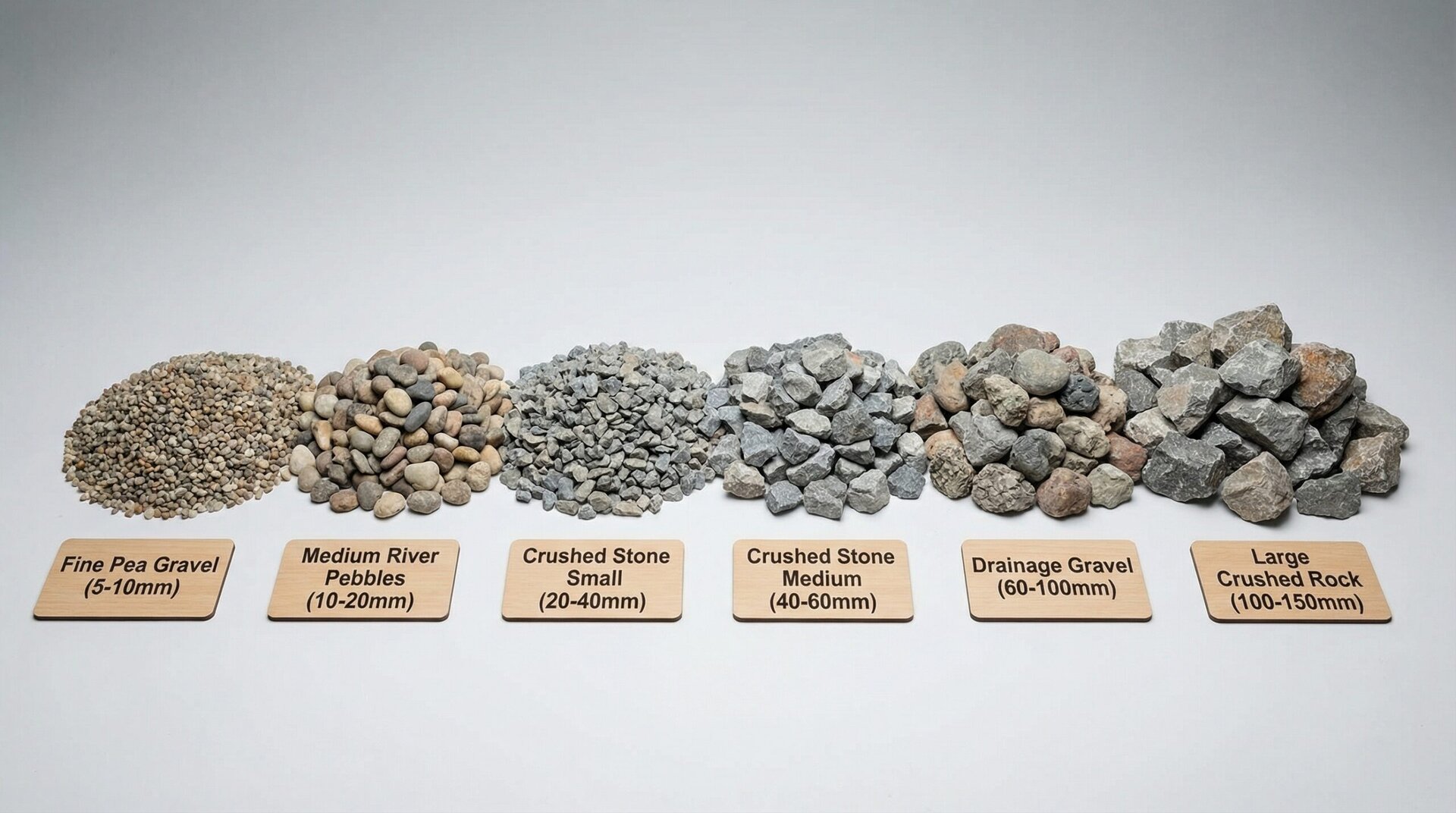 Comparison of different gravel sizes for driveways
