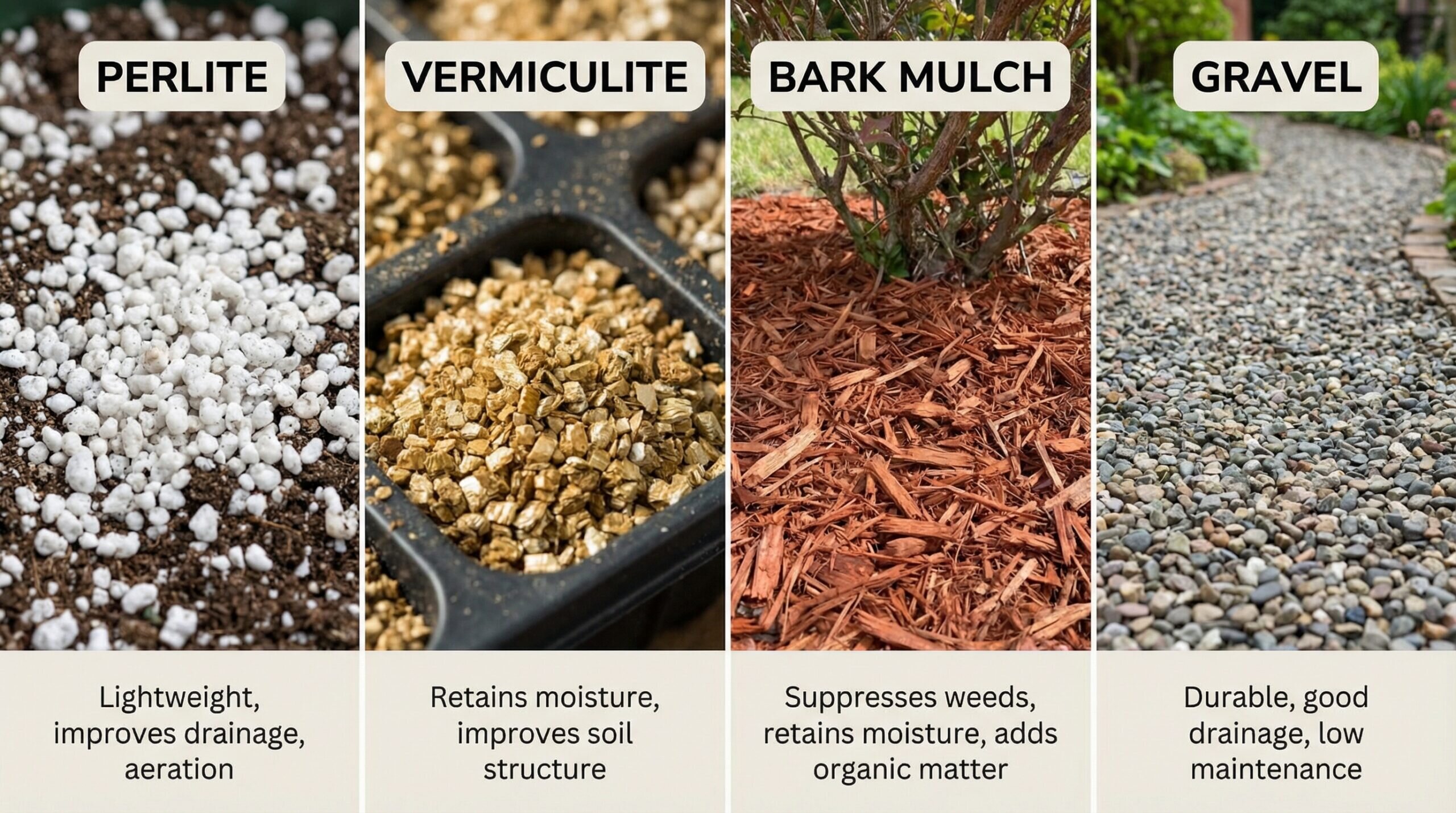 Landscaping materials comparison visual guide