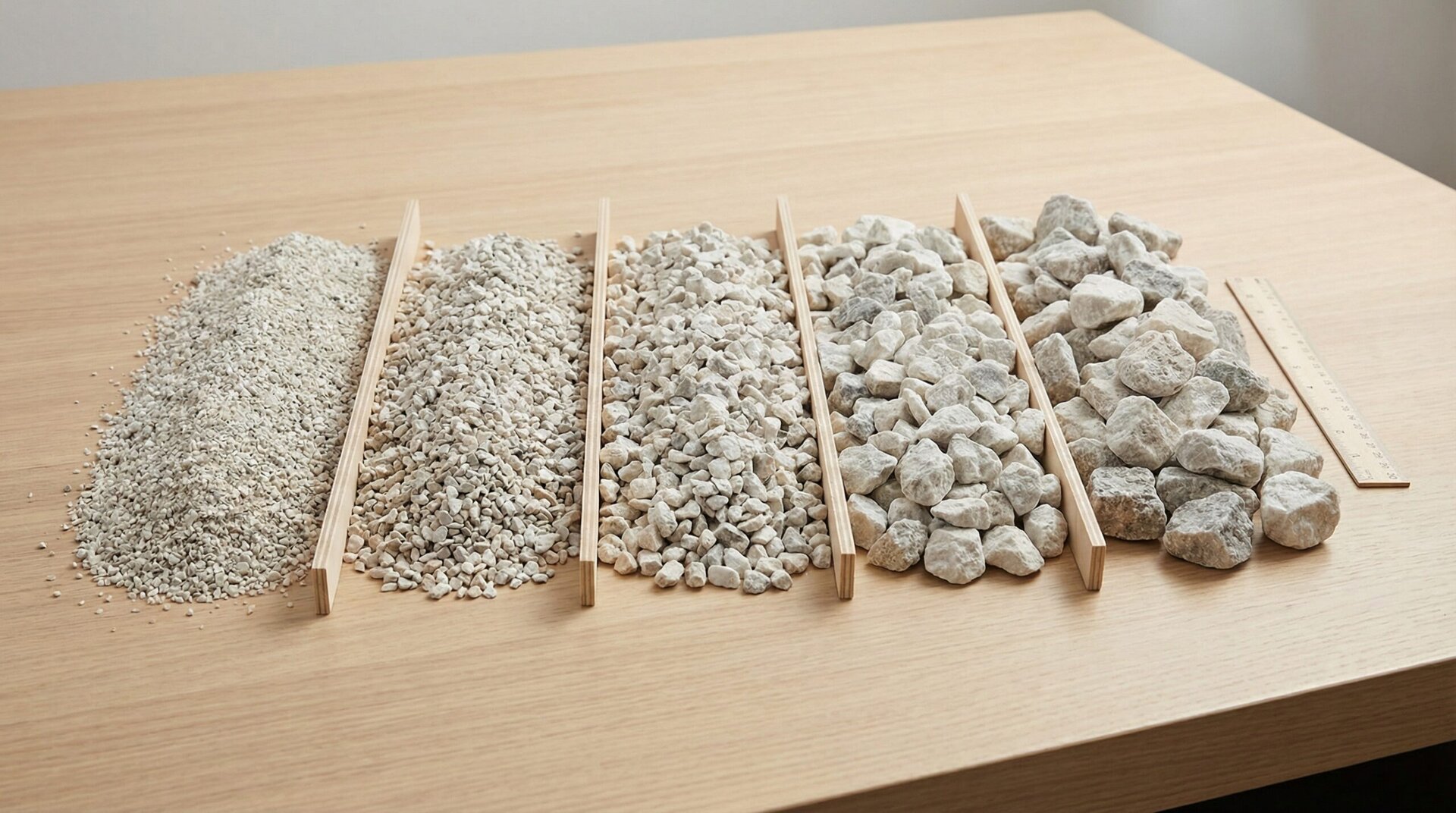 Limestone gravel different sizes comparison chart