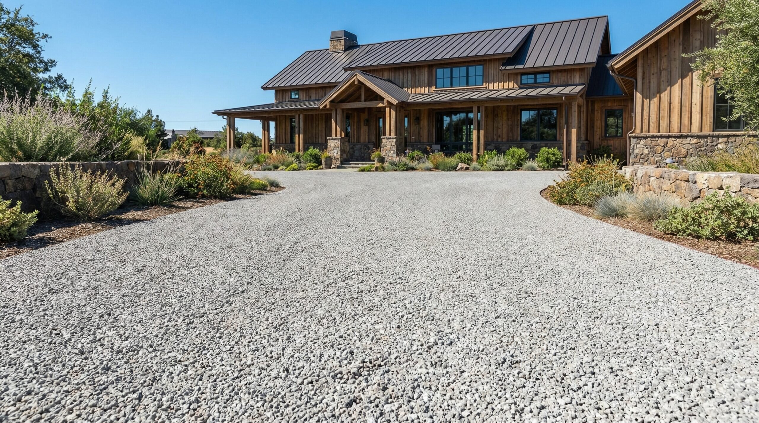 Pumice gravel driveway installed at residential home