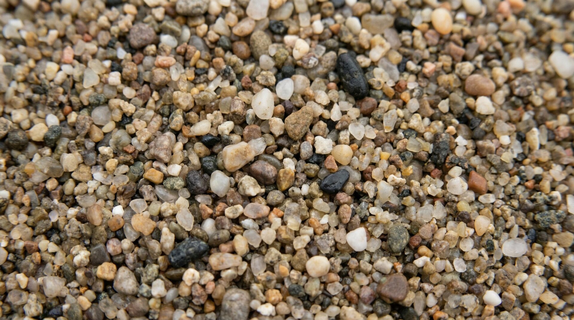 Close-up of river sand showing rounded grains and natural texture