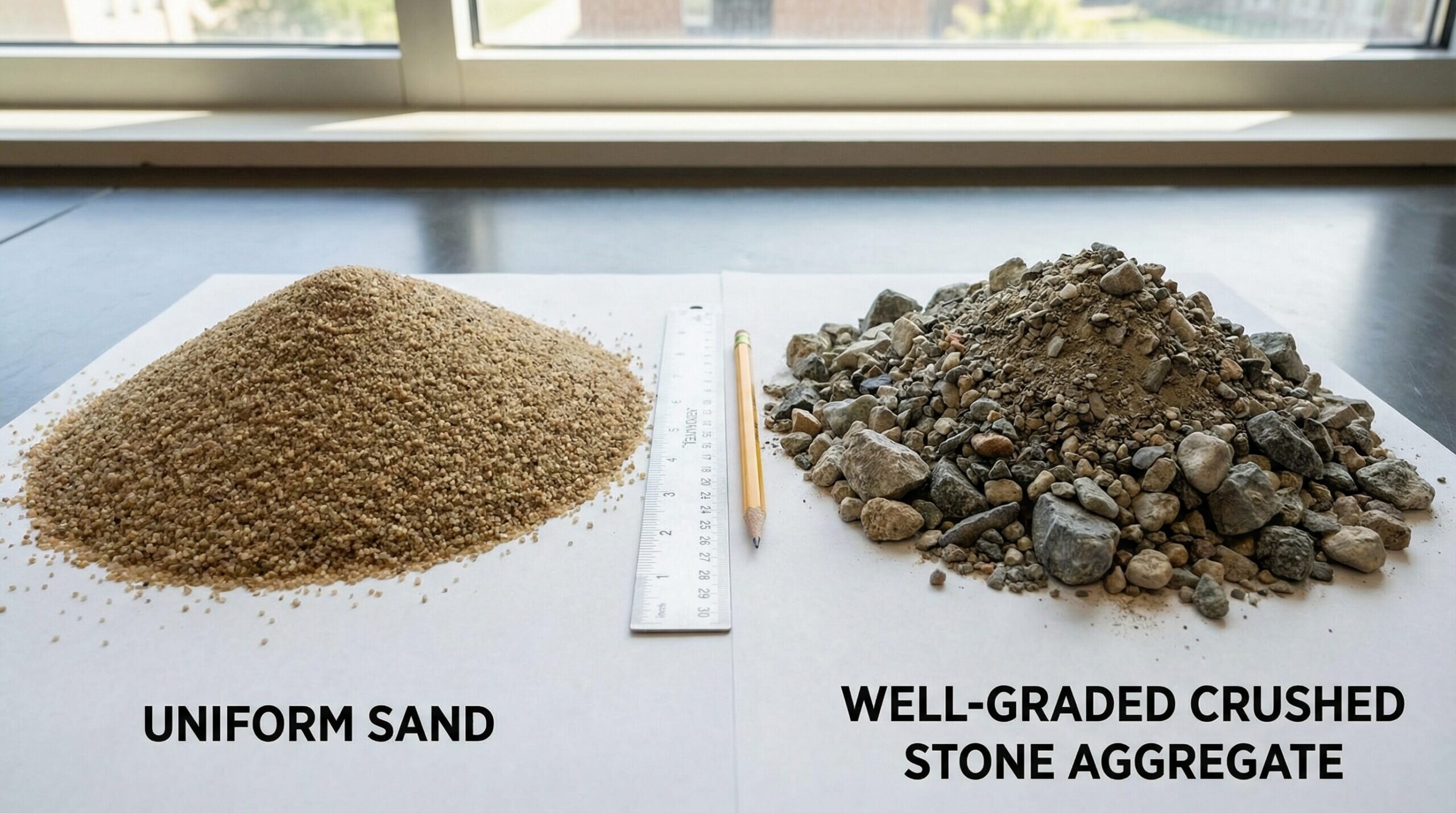 Comparison of sand vs crushed stone base materials