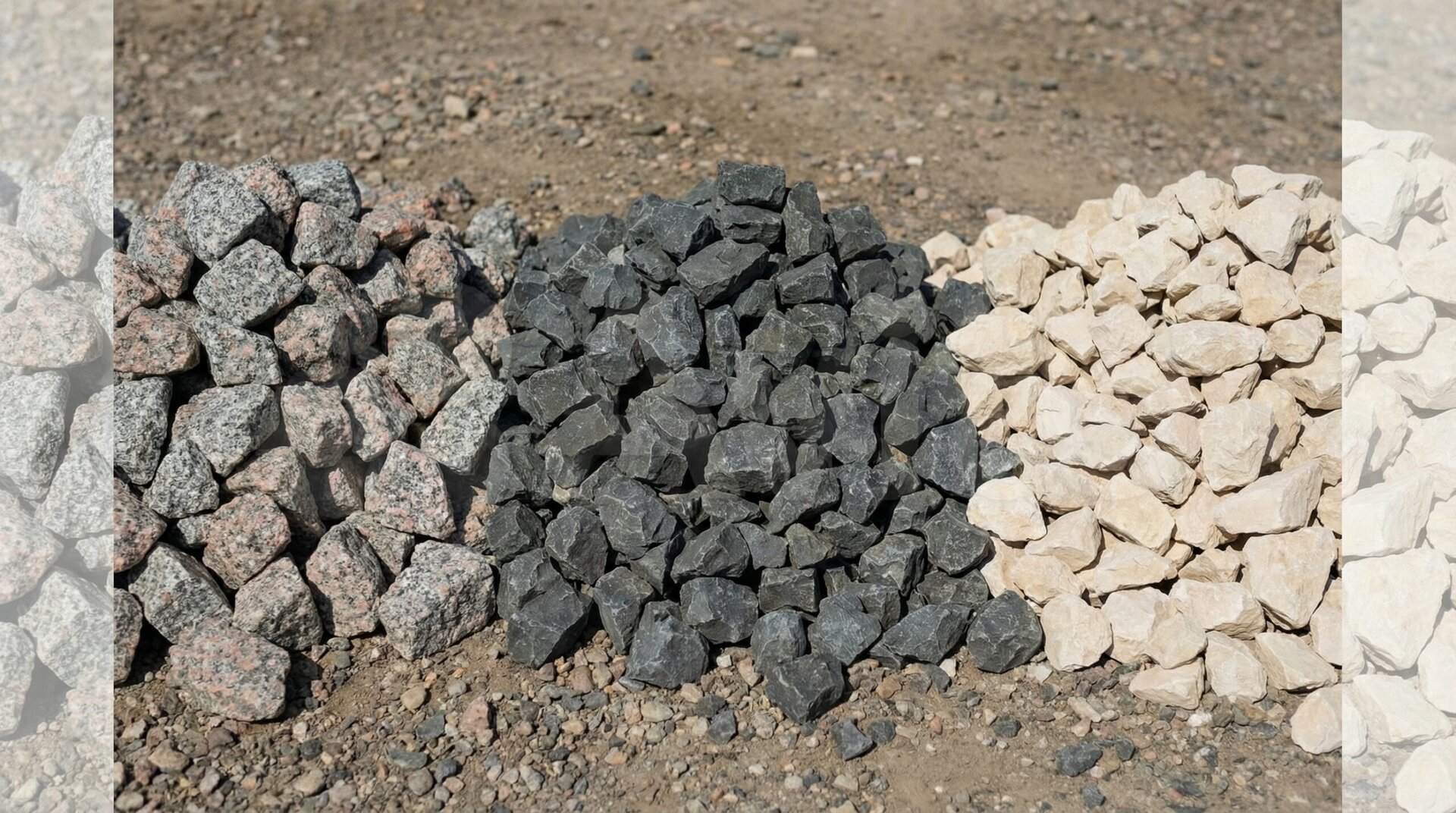 Different types of septic rock granite basalt limestone comparison