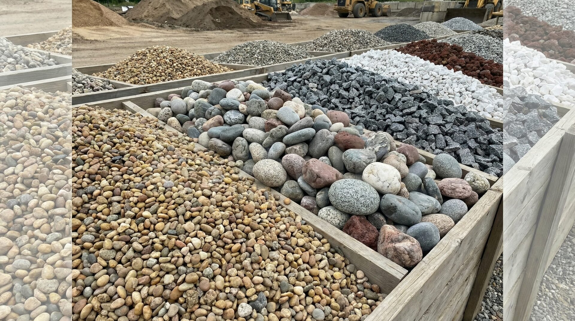 Various types of gravel showing different sizes and colors
