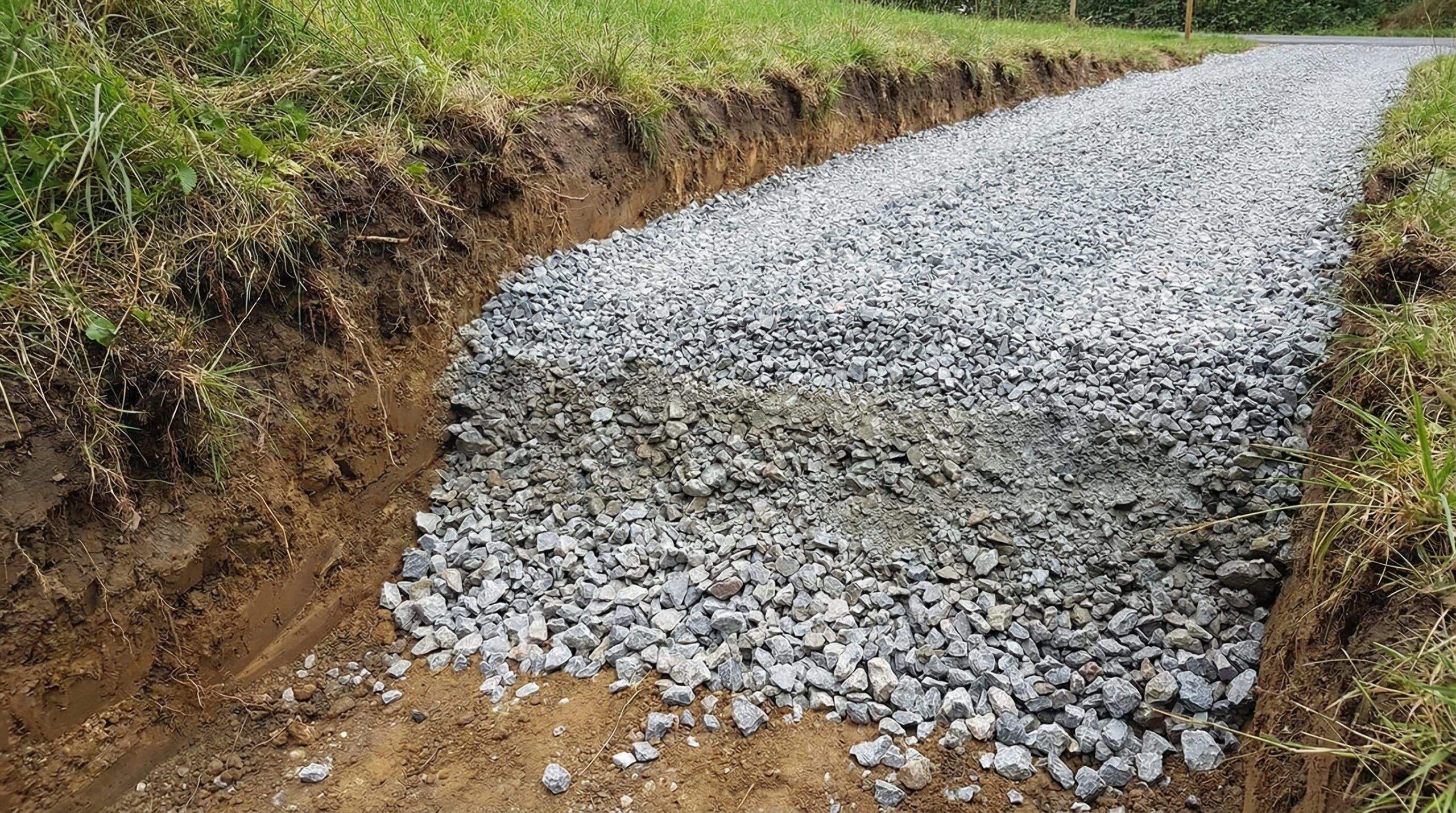 Compacted Gravel Driveway Cross Section Layers
