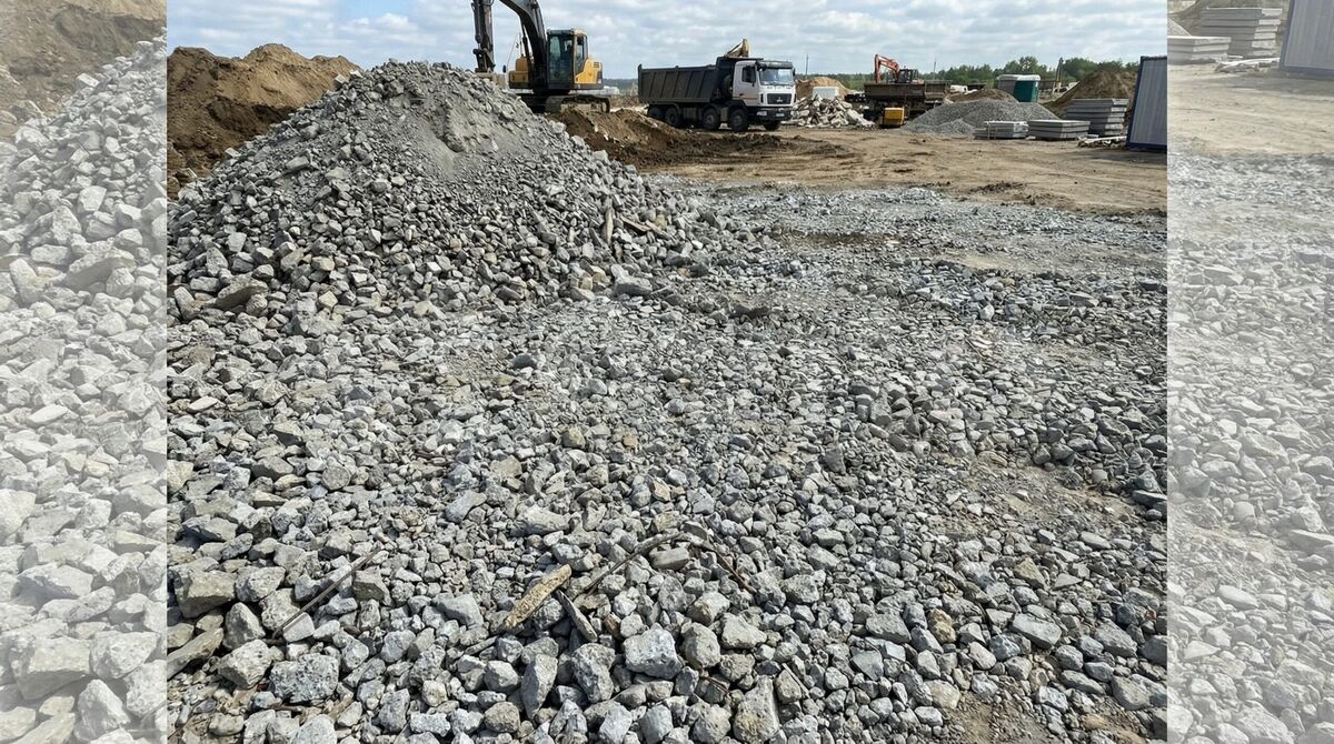 Crushed Concrete Aggregate Material Construction Base