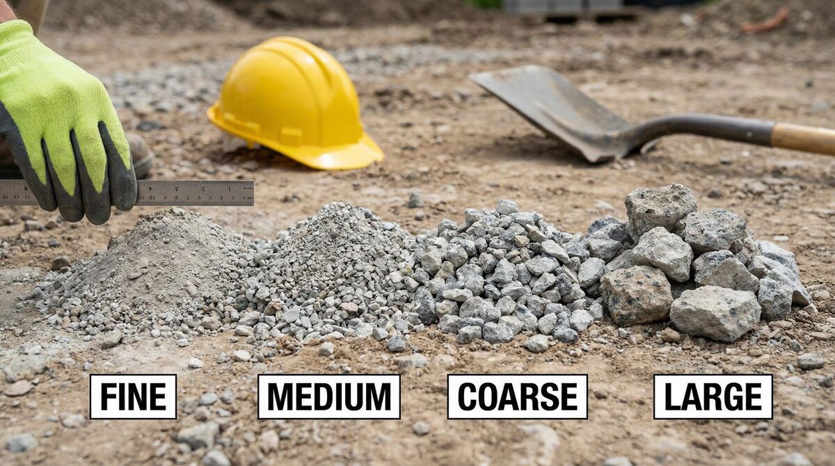 Different grades and sizes of crushed concrete aggregate comparison