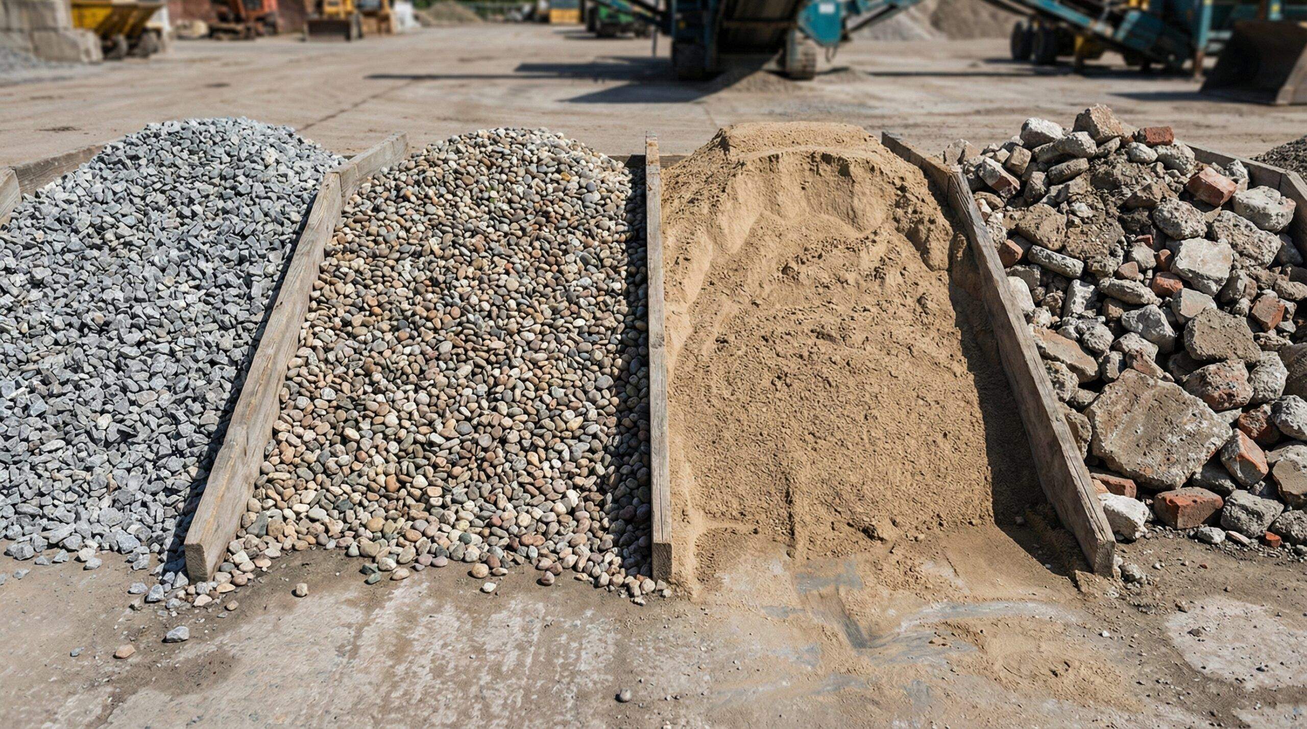 Different types of aggregate materials comparison