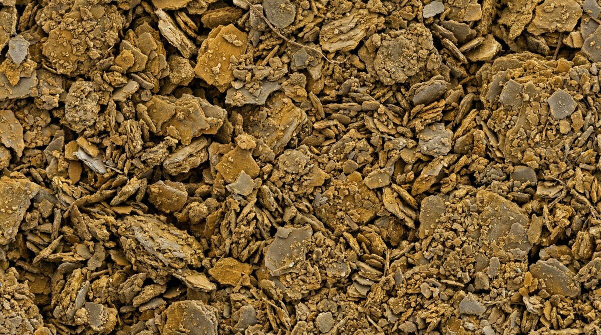 Microscopic view of heavy clay soil texture showing fine particles