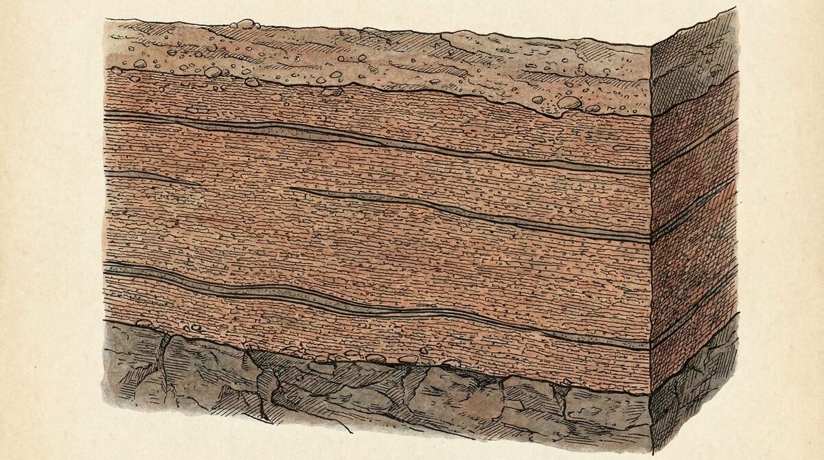 High clay content soil cross-section showing dense particle structure
