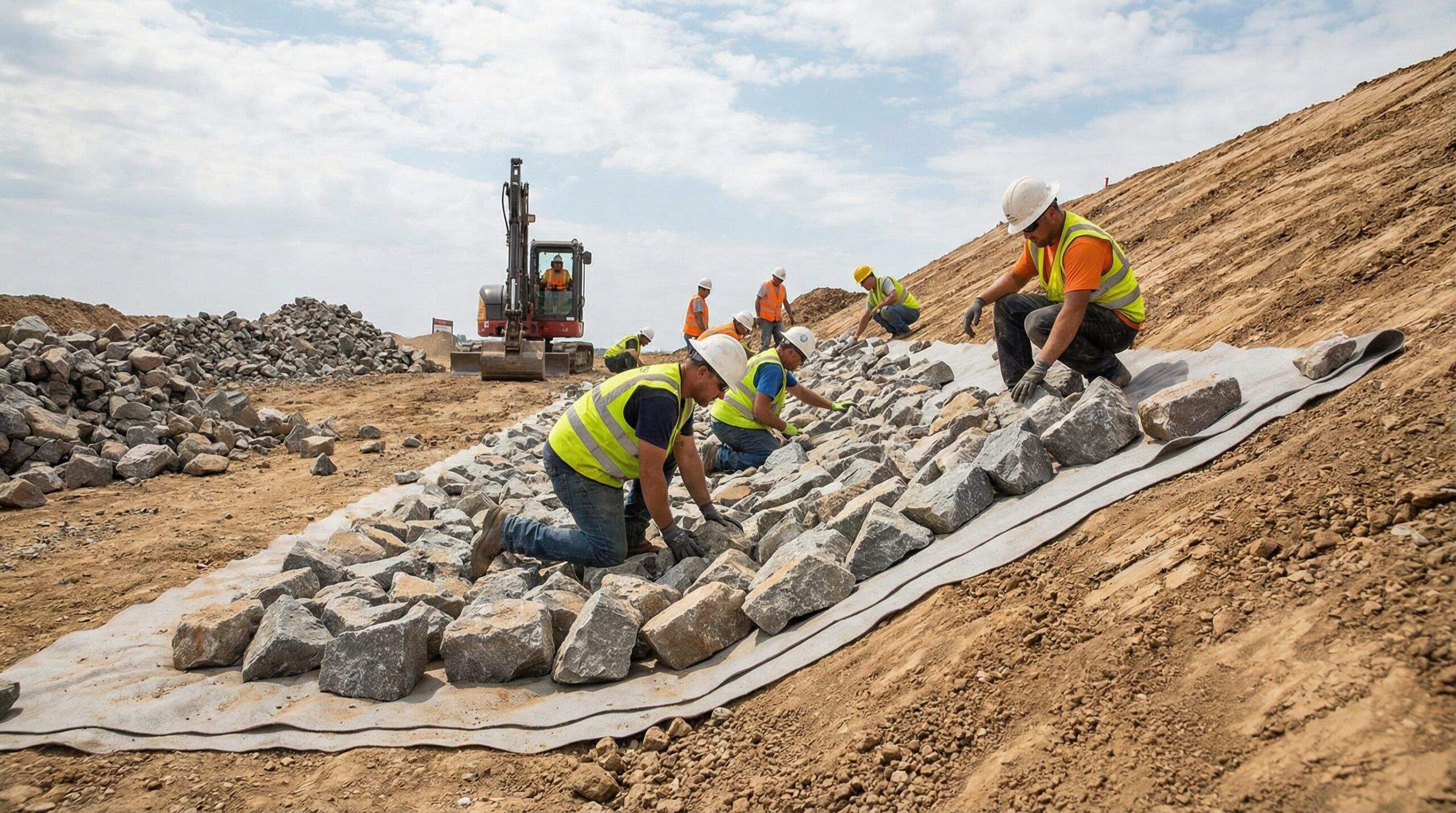 Proper aggregate installation for erosion control