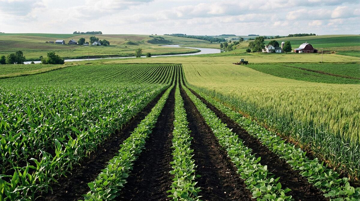 Silty loam soil in agricultural field