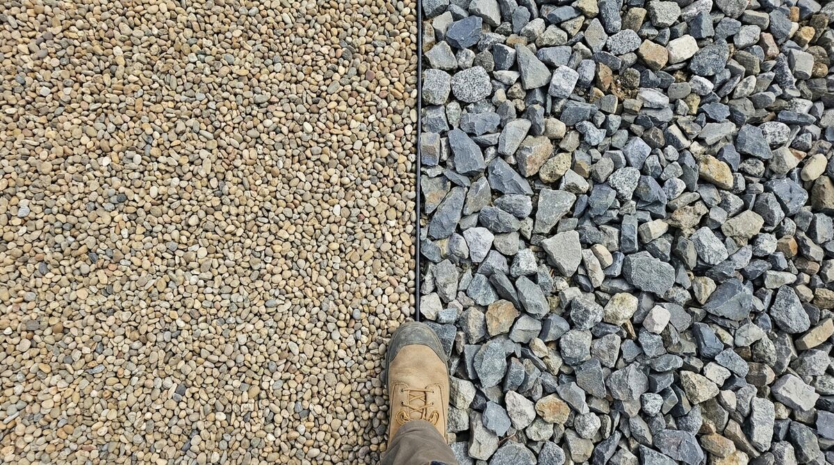 Comparison showing small versus large stone sizes